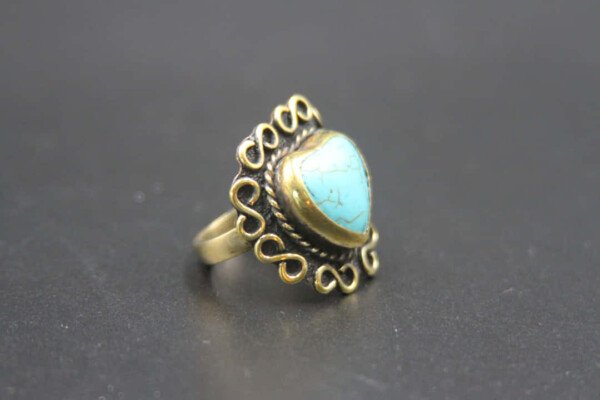 ANILLO CORAZÓN TURQUESA